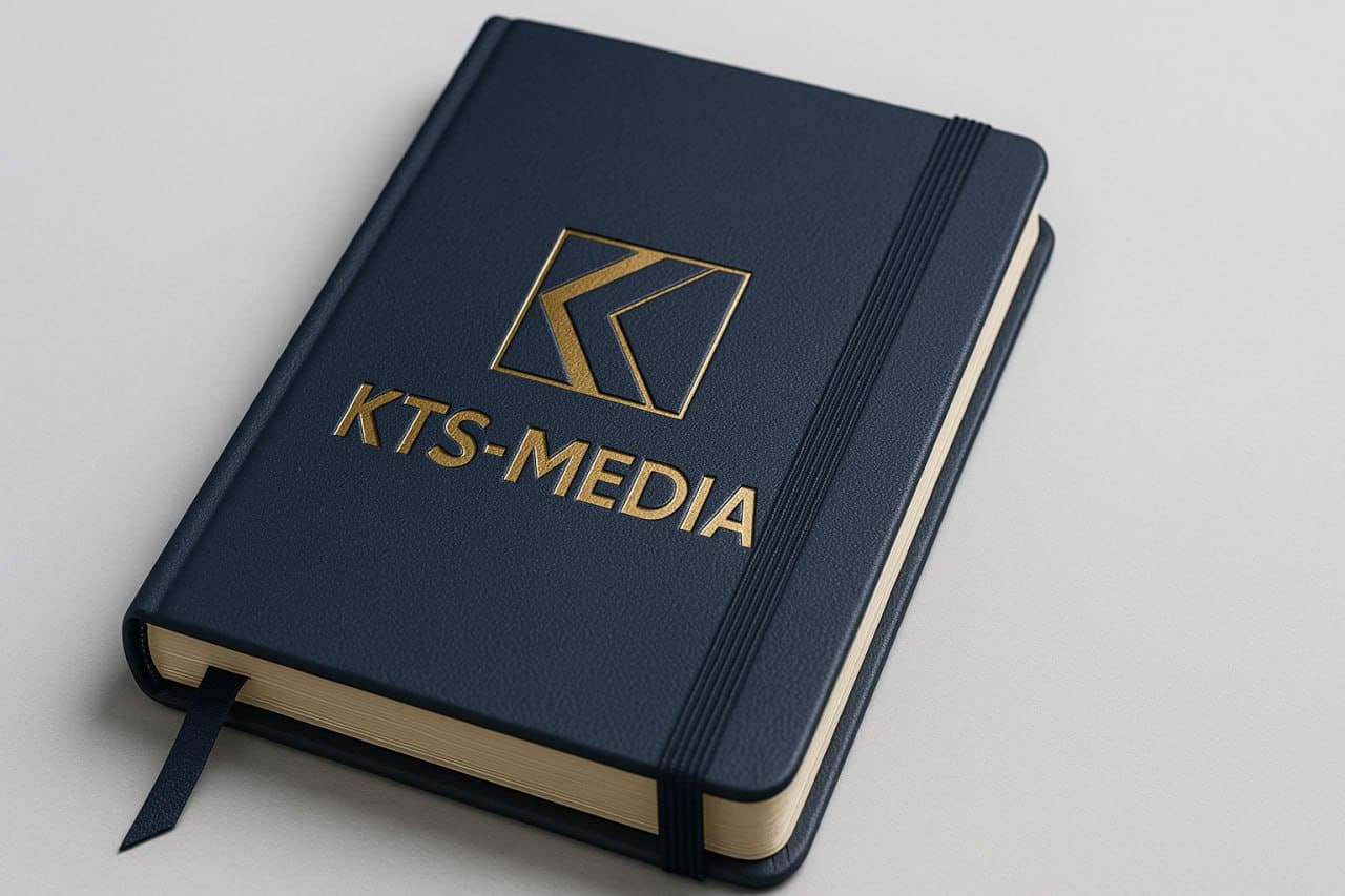 Блокнот с тиснением KTS медиа синий