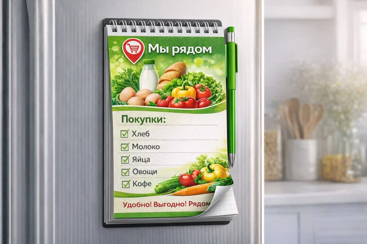 Блокнот на магните отрывной на пружине