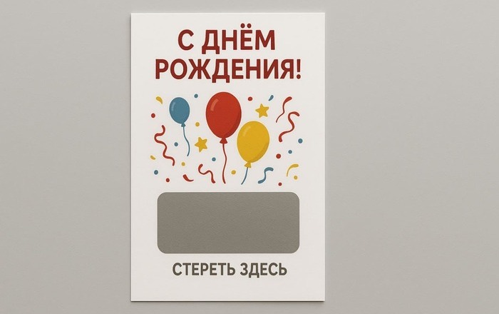 Открытка со скретч-слоем «С Днём Рождения»
